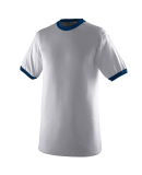 Augusta Sportswear 711 Youth Ringer T-Shirt in Athletic heather/ navy