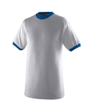 Augusta Sportswear 711 Youth Ringer T-Shirt in Athletic heather/ royal