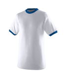 Augusta Sportswear 711 Youth Ringer T-Shirt in White/ royal