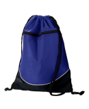 Augusta Sportswear 1920 Tri-Color Drawstring Backp in Purple/ black/ white