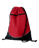 Augusta Sportswear 1920 Tri-Color Drawstring Backp in Red/ black/ white