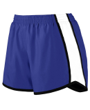 Augusta Sportswear 1266 Girls' Pulse Team Short in Purple/ white/ black