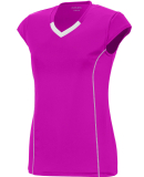 Augusta Sportswear 1219 Girls' Blash Jersey in Power pink/ white