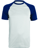 Augusta Sportswear 1508 Wicking Short Sleeve Baseb in White/ navy