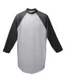 Augusta Sportswear 4421 Youth Three-Quarter Sleeve in Athletic heather/ black