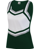 Augusta Sportswear 9141 Girl's Pike Shell in Dark green/ white/ metallic silver