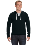 J America 8231 Sport Lace Jersey Hooded Pullover T in Black