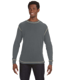 J America 8238 Vintage Long Sleeve Thermal T-Shirt in Chrl htr/ vnt wh