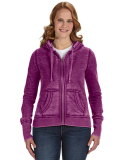 J America 8913 Women's Zen Fleece Full-Zip Hooded  in Very berry