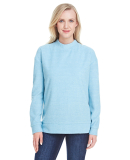 J America 8428 Women's Weekend Terry Mock Crew in Columbia blue