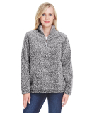 J America 8451 Women's Epic Sherpa Quarter-Zip in Black heather