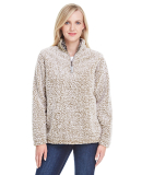 J America 8451 Women's Epic Sherpa Quarter-Zip in Oatmeal heather