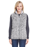 J America 8456 Women's Epic Sherpa Vest in Black heather