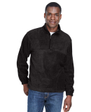 Harriton M980 Adult 8 oz. Quarter-Zip Fleece Pullo in Black