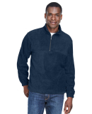 Harriton M980 Adult 8 oz. Quarter-Zip Fleece Pullo in Navy