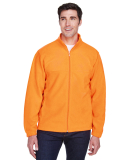 Harriton M990 Men's 8 oz. Full-Zip Fleece in Safety orange