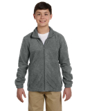 Harriton M990Y Youth 8 oz. Full-Zip Fleece in Charcoal
