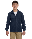 Harriton M990Y Youth 8 oz. Full-Zip Fleece in Navy