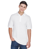 Harriton M265 Men's 5.6 oz. Easy Blend™ Polo in White