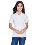 Harriton M265W Ladies' 5.6 oz. Easy Blend™ Polo in White