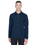 Harriton M265L Men's 5.6 oz. Easy Blend™ Long-Sl in Navy