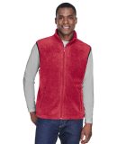 Harriton M985 Adult 8 oz. Fleece Vest in Red