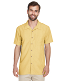 Harriton M560 Men's Barbados Textured Camp Shirt in Pineapple