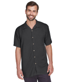 Harriton M570 Men's Bahama Cord Camp Shirt in Black