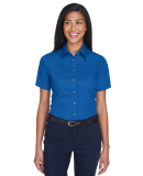 Harriton M500SW Ladies' Easy Blend™ Short-Sleeve in French blue