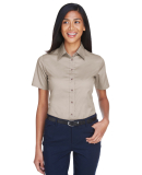 Harriton M500SW Ladies' Easy Blend™ Short-Sleeve in Stone