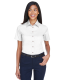 Harriton M500SW Ladies' Easy Blend™ Short-Sleeve in White