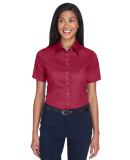 Harriton M500SW Ladies' Easy Blend™ Short-Sleeve in Wine
