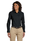 Harriton M510W Ladies' 3.1 oz. Essential Poplin in Black