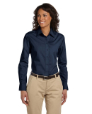 Harriton M510W Ladies' 3.1 oz. Essential Poplin in Navy