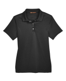 Harriton M345W Ladies' Advantage IL Snap Placket P in Black