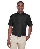 Harriton M580 Men's Key West Short-Sleeve Performa in Black