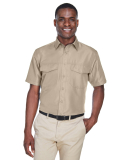 Harriton M580 Men's Key West Short-Sleeve Performa in Khaki