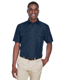 Harriton M580 Men's Key West Short-Sleeve Performa in Navy