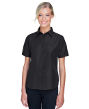 Harriton M580W Ladies' Key West Short-Sleeve Perfo in Black