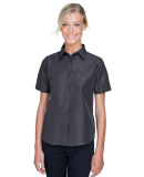 Harriton M580W Ladies' Key West Short-Sleeve Perfo in Dark charcoal