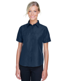 Harriton M580W Ladies' Key West Short-Sleeve Perfo in Navy