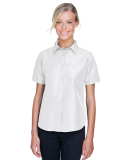 Harriton M580W Ladies' Key West Short-Sleeve Perfo in White