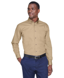 Harriton M500T Men's Tall Easy Blend™ Long-Sleev in Stone