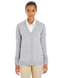 Harriton M425W Ladies' Pilbloc⢠V-Neck Button Ca in Grey heather