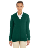 Harriton M425W Ladies' Pilbloc™ V-Neck Button Ca in Hunter