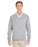 Harriton M420 Men's Pilbloc™ V-Neck Sweater in Grey heather