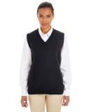 Harriton M415W Ladies' Pilbloc™ V-Neck Sweater V in Black