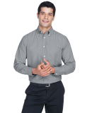 Harriton M600 Men's Long-Sleeve Oxford with Stain- in Oxford grey