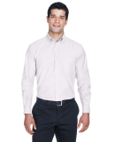 Harriton M600 Men's Long-Sleeve Oxford with Stain- in White