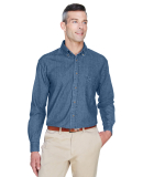 Harriton M550 Men's 6.5 oz. Long-Sleeve Denim Shir in Light denim